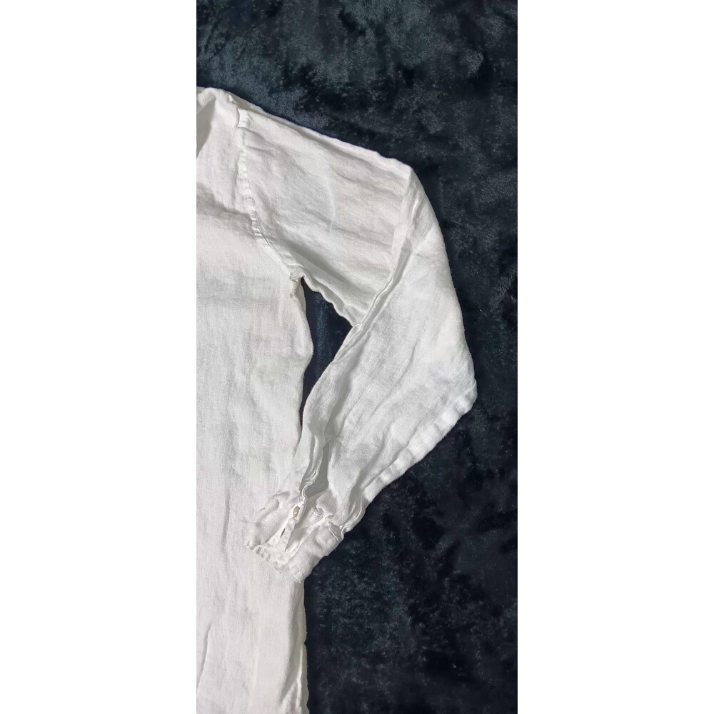 Sigrid Olson 100% Linen Button Down Tunic L White Coastal Grandma Quiet Luxury - Picture 6 of 13